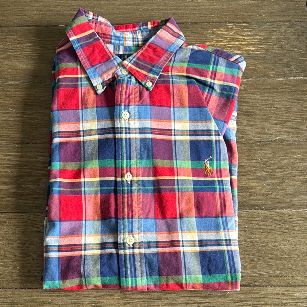 Ralph Lauren Colorful Plaid Button-Down Shirt